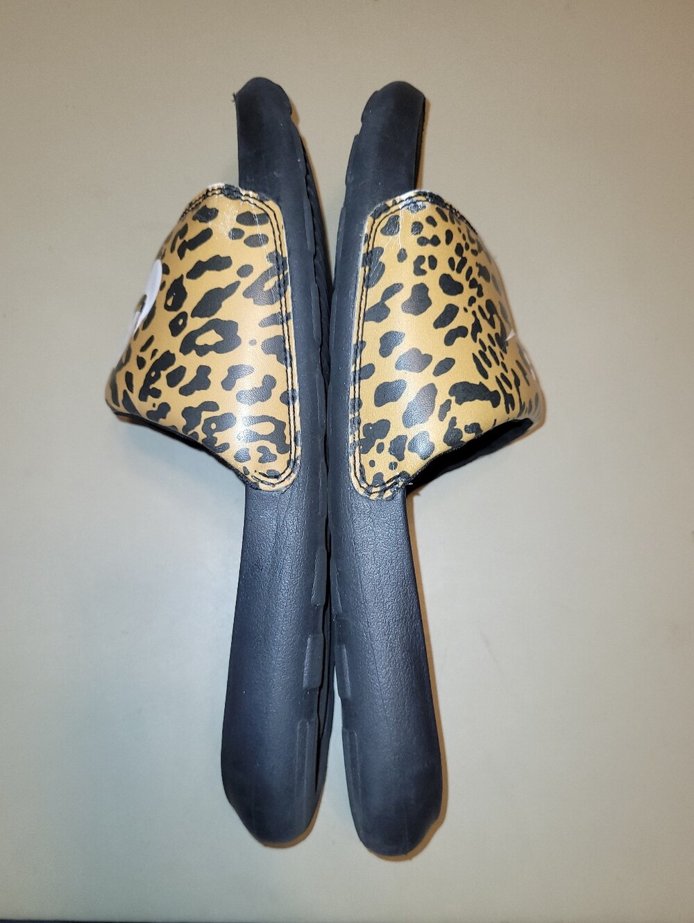 Nike Leopard-Print Slide Sandals - Black & Tan - Size 9 - Picture 4 of 8